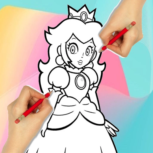 icon princess peach Coloring Book